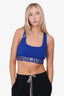 Versace Blue Greca Border Racerback Sports Bra Top Size 3