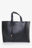 Versace Black Leather Virtus Logo Detailed Tote Bag with Pouch