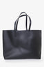 Versace Black Leather Virtus Logo Detailed Tote Bag with Pouch