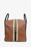 Burberry Brown/Black Calfskin Leather Paneled Cube Bowling Bag with Strap