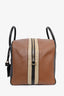 Burberry Brown/Black Calfskin Leather Paneled Cube Bowling Bag with Strap