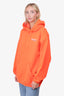 Balenciaga Orange Logo-Print Jersey Hoodie Size M