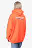 Balenciaga Orange Logo-Print Jersey Hoodie Size M