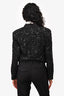 Veronica Beard Black Bead/Sequin Embellished 'Delony' Evening Jacket Size 6