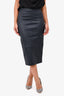 Veronica Beard Navy Blue Leather 'Kaliyah' Pencil Skirt Size 2