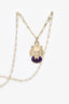 Gucci 18K Yellow Gold Diamond Amethyst Stone Lion Necklace