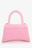 Balenciaga Pink Denim Hourglass S Top Handle with Strap