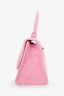 Balenciaga Pink Denim Hourglass S Top Handle with Strap