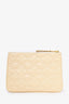 Comme des Garcons Cream Leather Zip Coin Pouch