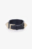 Valentino Black Leather Large Rockstud Bracelet