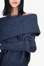 Acne Studios Navy Mohair Off-Shoulder Sweater Size S