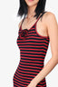 Lovers and Friends Black & Red Stripe Carmen Midi Dress Size XXS