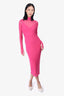 Afrm Hot Pink Mesh Turtle Neck Maxi Dress with Slip Size XS