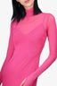 Afrm Hot Pink Mesh Turtle Neck Maxi Dress with Slip Size XS