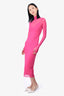 Afrm Hot Pink Mesh Turtle Neck Maxi Dress with Slip Size XS