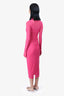 Afrm Hot Pink Mesh Turtle Neck Maxi Dress with Slip Size XS