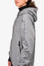 Burberry Sport Grey Nylon Logo Sleeve Hooded Windbreaker Jacket Size S Mens