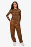 Vince Brown Leather Straight Leg Pants Size 14