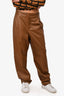 Vince Brown Leather Straight Leg Pants Size 14