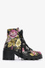 Gucci Black Floral Combat Boots Size 40.5