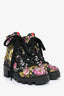 Gucci Black Floral Combat Boots Size 40.5