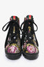 Gucci Black Floral Combat Boots Size 40.5