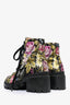 Gucci Black Floral Combat Boots Size 40.5