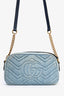 Gucci Blue Denim Pearly GG Small Marmont Camera Bag