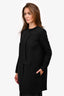 Chloe Black Wool Oversized Button Detail Coat Size 38