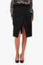 Acne Studios Black Wool Blend 'Pine Patch' Midi Skirt Size 36