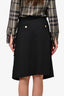 Acne Studios Black Wool Blend 'Pine Patch' Midi Skirt Size 36