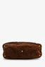 Prada Dark Brown Suede Large Bowler Bag With Strap (As Is)