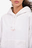 Acne Studios White Cotton Boxy 'Joghy' Hoodie with Pink Logo Size M