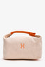 Hermès Beige/Orange Canvas Large Bride-a-Brac Case