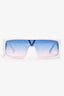 Louis Vuitton White Acrylic/Blue Monogram Lens Sideway Sunglasses