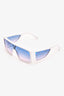 Louis Vuitton White Acrylic/Blue Monogram Lens Sideway Sunglasses