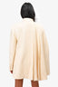 Gucci 2024 Cream Wool Pleated Cape Detailed Coat Size 40