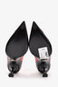 Prada Black Patent Leather Heart Patched Heels Size 37.5