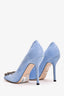 Gucci Blue Suede Leather Dionysus Square Toed Heels Size 37.5