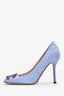 Gucci Blue Suede Leather Dionysus Square Toed Heels Size 37.5