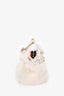 Jimmy Choo White Rabbit Fur Top Handle Bag