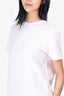 Brunello Cucinelli White Cotton Half Beaded Collar T-Shirt Size M