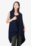 The Row Navy Blue Virgin Wool Sleeveless Cardigan Size M/L