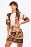 Dolce & Gabbana Spring 2014 Roman Column Printed Silk Organza Shift Dress Size 38