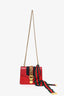 Gucci Red Leather Web 'Sylvie' Mini Crossbody Bag