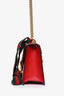 Gucci Red Leather Web 'Sylvie' Mini Crossbody Bag