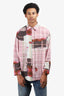 Acne Studios Pink Plaid Print Button Up Shirt Size 44 Mens