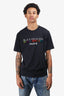 Balmain Black Split Textured Logo T-Shirt Size S Mens