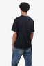 Balmain Black Split Textured Logo T-Shirt Size S Mens