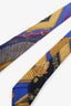 Hermès Blue/Gold Silk Printed Tie Mens